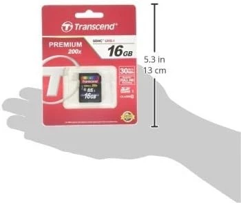 Transcend 16GB SDHC Class 10 Flash Memory Card Up to 30MB/s 16GB, Yellow  - Image 3 of 3