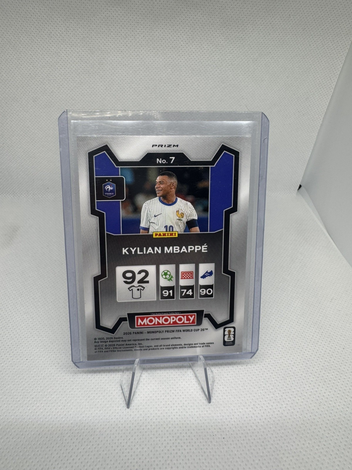 2026 Panini Prizm Monopoly Fifa World Cup - Kylian Mbappe #7 Red Prizm view 2