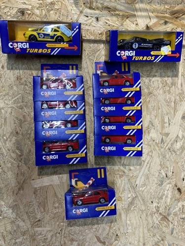 JOBLOT OF 11 VINTAGE CORGI JUNIORS AND CORGI TURBOS ALL MINT IN BOXES AW107