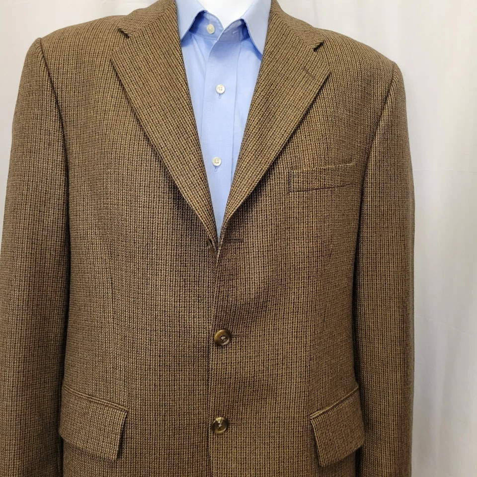 Ralph Lauren Chaps sport coat mens 42R brown wool tweed 3-button Canada 3 2 roll - Image 4 of 4