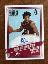 2021-22 Onyx Vintage AJ Lawson #VAAL Auto Rookie South Carolina Toronto Raptors