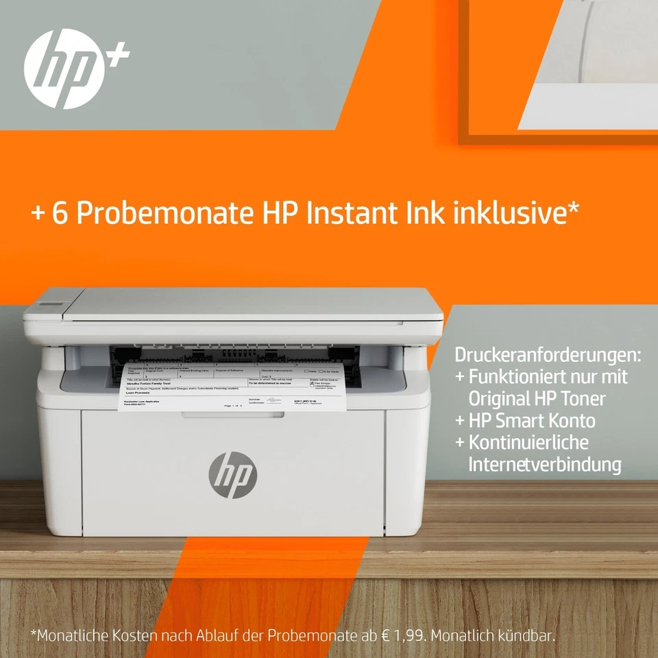 HP LaserJet M140we Laserdrucker Monochrom Multifunktionsdrucker WLAN Instant Ink - Bild 2 von 4