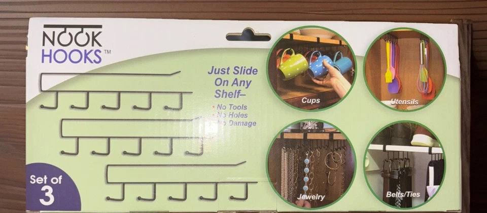 Упаковка из 2 крючков NOOK под шкаф полка крючки держит кружки, посуду, кофейную чашку - Изображение 2 из 2
