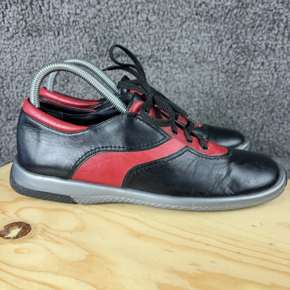 Zapatos Stuart Weitzman Mujer Talla 9.5 Estrechos Cuero Negro Rojo Hechos en España Foto 3 de 4