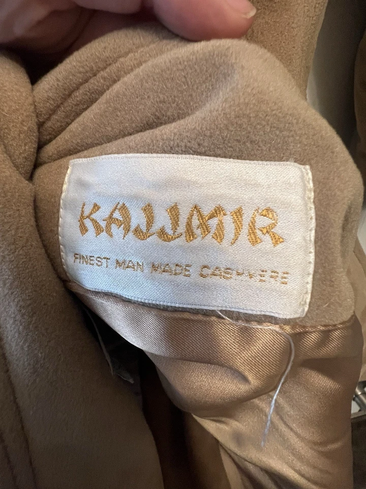 Vtg Handmade Cashmere Trench Coat Brown Belted Coat M/L USA Minimalist - Image 3 of 4