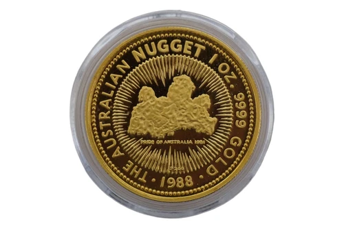 1988 1oz 9999 Gold Australian Nugget Pride of Australia $100 Proof Coin - Picture 1 of 3