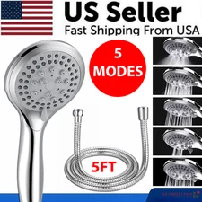 Handheld Shower Head High Pressure 5-Spray Massage Wand with 5ft Hose Anti-Clog