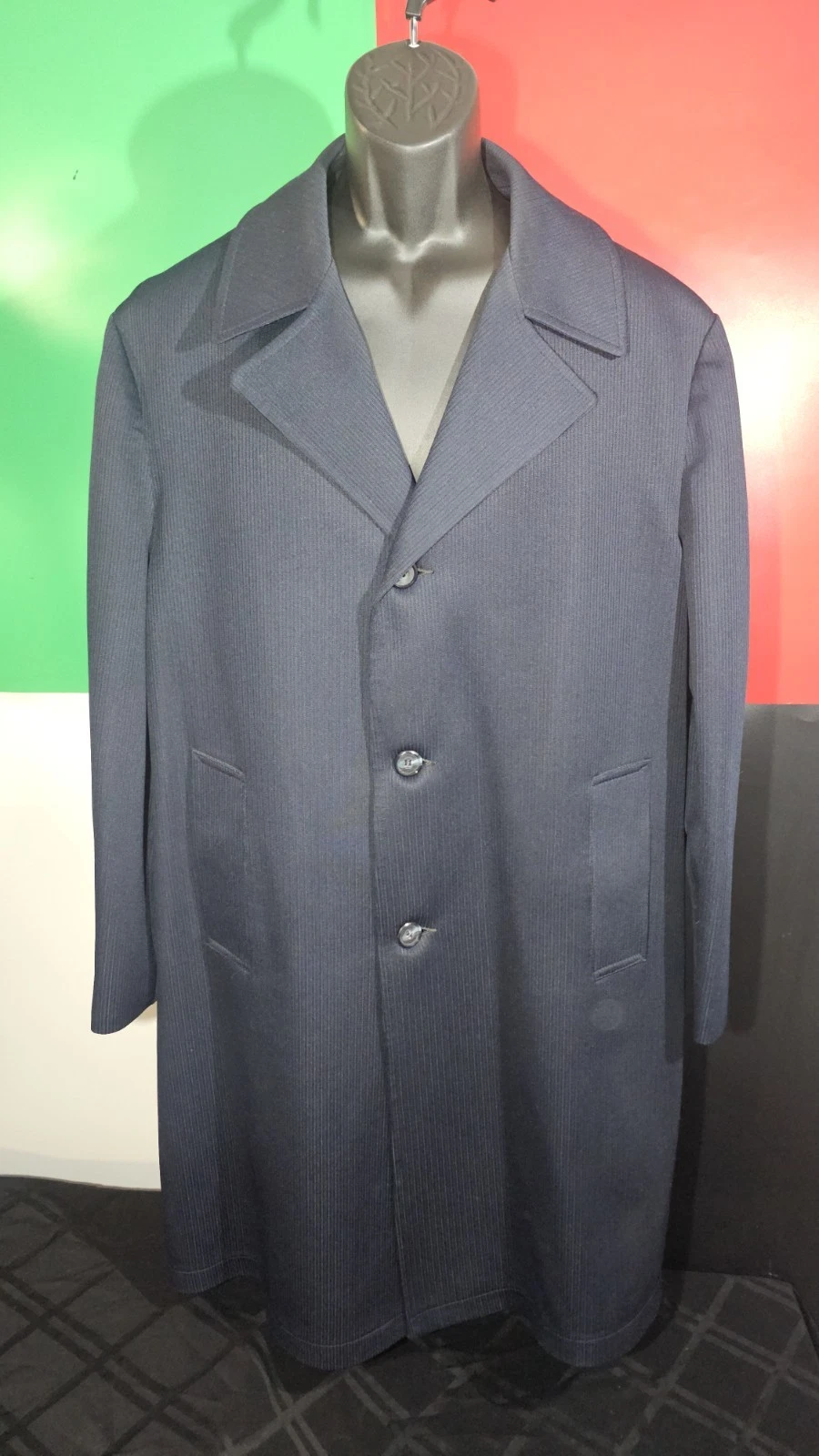Boston Harbour Overcoat Navy Blue Travel Ready Windjammer Sz 44 Removable Liner