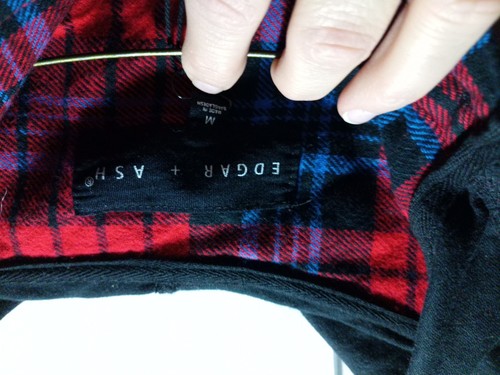 Mens Edgar + Ash 100% Cotton Hooded Flannel Shirt Size Med Red Plaid NWT - Picture 2 of 6
