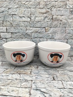 SET OF 2 -1999 Quaker Oats ceramic oatmeal cereal bowl-Gr. Cond. no chips/cracks
