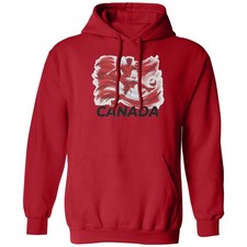 Canada Inspired Flag Graphic - World Sports Fans Unisex Hooded Sweatshirt