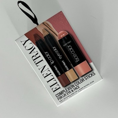 New In Box Ellen Tracy Complete 3 Color Sticks Lip Eye Face Natural Makeup Gift
