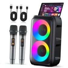 Bluetooth Karaoke Machine with 2 Microphones - 2 Mics - Adults 2 Mics
