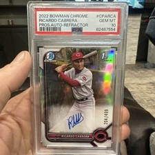 2022 Bowman Chrome Ricardo Cabrera Refractor Auto RC 277/499 PSA 10 Reds