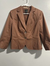The Limited Brown Notch Lapel Single-Breasted Two-Button Blazer Jacket Women