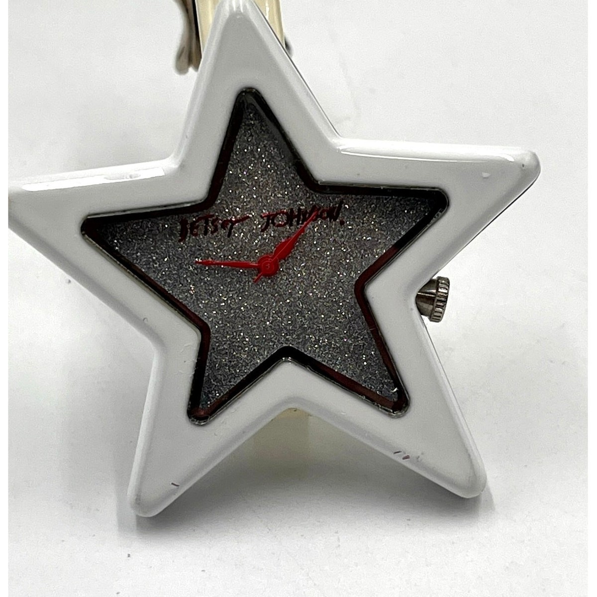 Betsey Johnson Starlette White Star Shaped Glitter Watch New