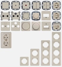 Kopp Europa cremeweiß UP Antenne Dimmer Schalter Steckdose Rahmen Taster TAE UAE