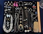 Huge Lot Vtg to Now Rhinestone Brooches Necklaces Costume Jewelry All Wearable