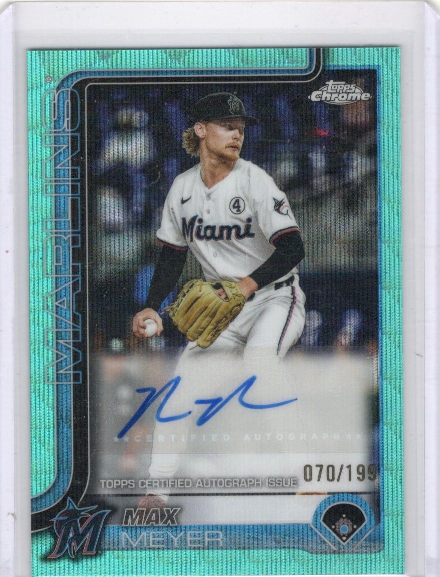 2025 Topps Chrome Update #AC-MM Max Meyer Auto Aqua Wave Refractors #/199
