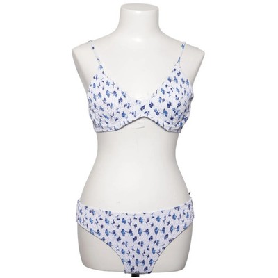 Bikini, Größe: M, Elasthan/Polyester, Weiß/Blau, Blumen #ZBF