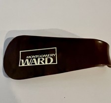 Montgomery Ward Brown Plastic Wood Tone Shoe Horn