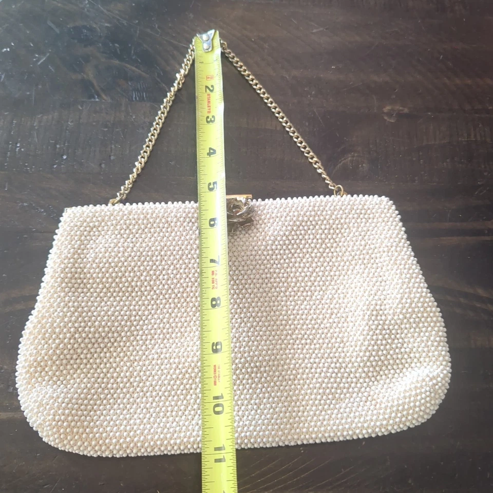 Bolso de Mano con Cuentas Cartera Petite-Bead Vintage Hecho en EE. UU. Foto 4 de 4