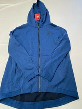 Womens NIKE TECH Blue Fleece Cape Hooded Sweater Sz M NEW NWT