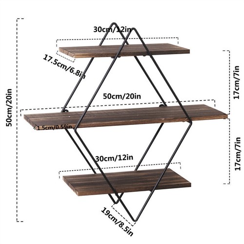 2/3 Tier Storage Shelving Racks Wall Shelf Units Home Living Room Art Decoration - Picture 30 of 77