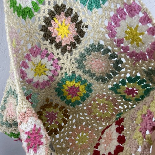 Crochet 10” X 12” Granny Square Multicolored Hand/Tote Bag, Handmade - Picture 9 of 12