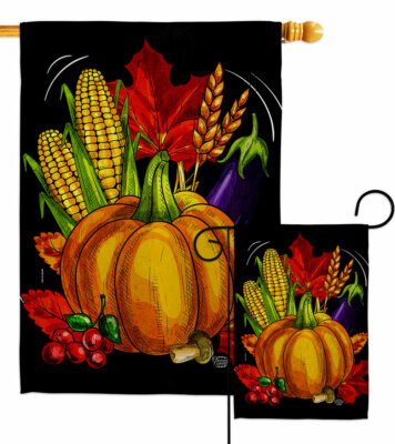 Traditional Thanksgiving Garden Flag Harvest Autumn Decorative Yard House Banner
