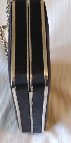 Sondra Roberts Small Black Classic Clutch Purse Handbag Vintage - Picture 6 of 7