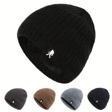 BIGFOOT BEANIE Soft Inside Knit Winter Sasquatch Logo Cozy Cap Hat Snow Skully