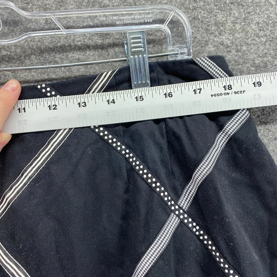 Falda Talbots Mujer 20W Plus Negra Geométrica Línea A Midi Cremallera tiro medio elástica Foto 3 de 4