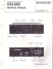 Original Kenwood KM-992 Stereo Power Amplifier Service Manual