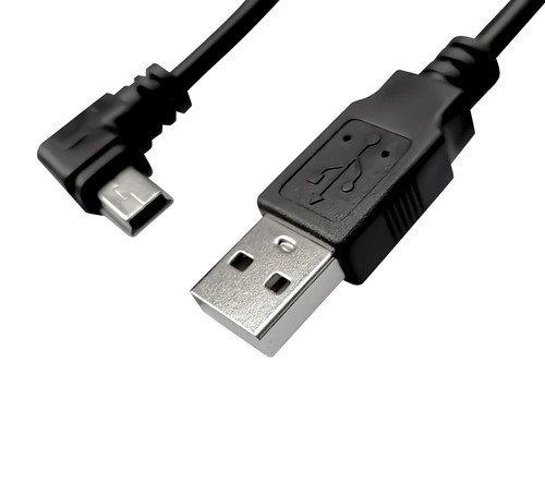 Right Angle Mini USB Cable Fast Data Sync Lead Charger Camera PC 2 Metre Black - Picture 9 of 10