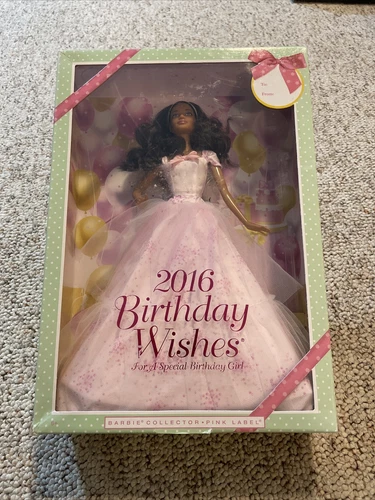 2016 BIRTHDAY WISHES PINK LABEL African  American BARBIE NEW IN PACKAGE