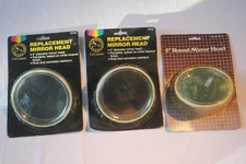 Replacement Mirror Head 5" Round Cal Custom 52198 Paintable Bike Side *LOT of 3*