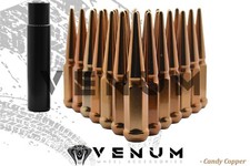 Tuercas de espiga recubiertas de polvo de cobre caramelo Ford F-250 F-350 14x1,5 4,5" + enchufe