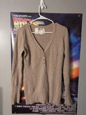 Kaisely Women's Size L Brown angora rabbit hair blend sweater V Neck