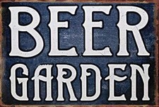 Beer Garden Tin Sign Metal Wall Poster Kitchen Pub Funny 10