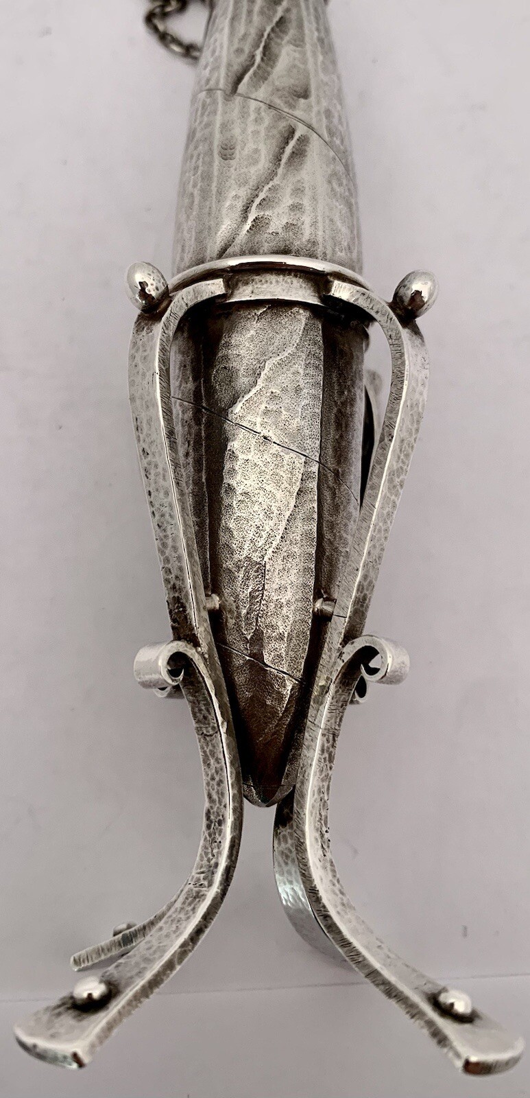 RARE DOMINICK HAFF AESTHETIC FIGURAL TOBACCO CIGAR FORM STERLING CIGAR LAMP