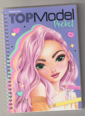 TOP Model Candy Pocket Malbuch glitzer Cover 120 Seiten Sticker Neuheit 2024