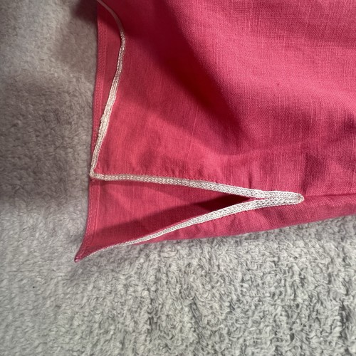 Brooks Brothers Embroidered Linen Tunic Top Women's XS Bright Pink Blouse EUC - Picture 11 of 11
