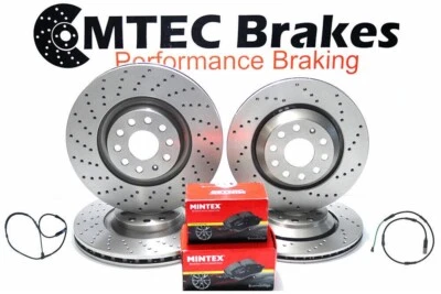 MTEC BRAKES BMW F12 F13 640d 640i 650i FRONT REAR BRAKE DISCS & PADS SENSORS 348mm 345mm