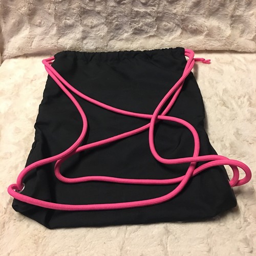 Nike Cinch Pack Tote Bag Womens DrawstringSport Black Pink Backpack Spell OutNOS - Picture 17 of 17