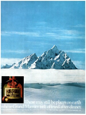 PRINT AD, 1980 Grand Marnier Snow Covered Mountains Isn't Offered After Diner