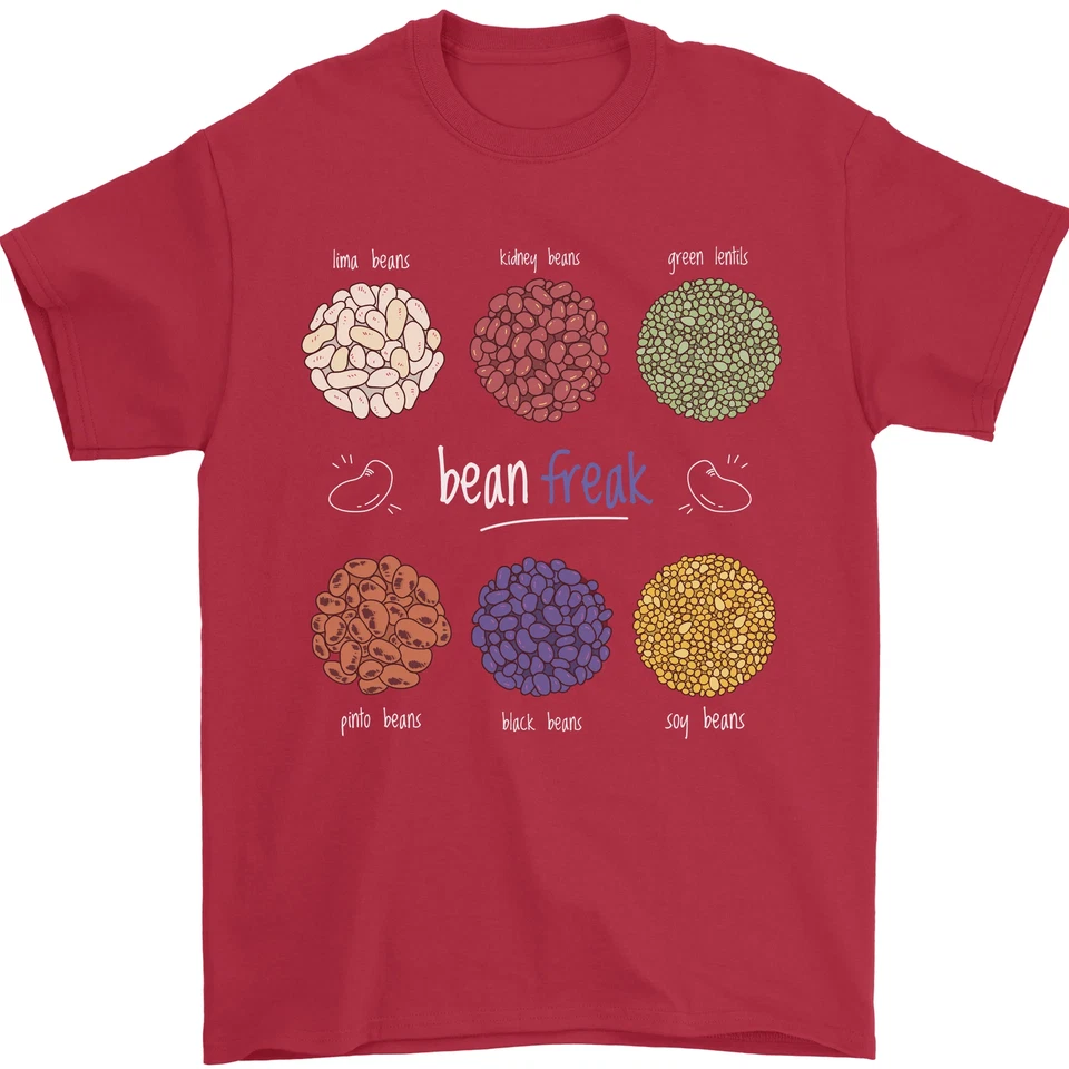 Beans Vegan Kidney Soy Lentils Vegetarisch Herren Maglietta 100% Baumwolle - Bild 4 von 4