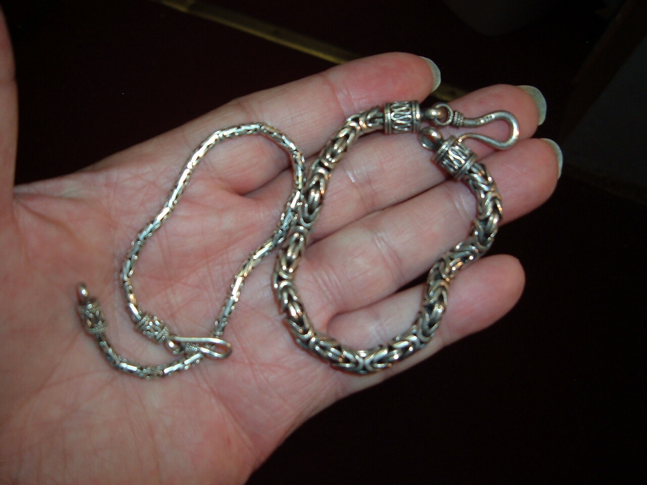 Solid 925 Sterling Silver Balinese BYZANTINE Chai… - image 3