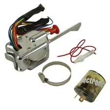 MEW Chrome 12V Universal Rat Hot Rod Turn Signal Switch For FORD GM With Flasher