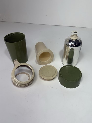 Thermos pinta verde avocado King Seeley plastica nucleo vetro modello 7202 vintage - Foto 10 di 11